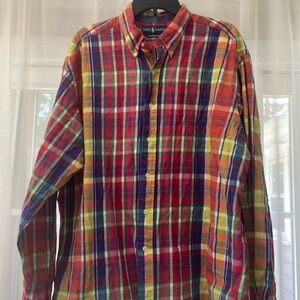 Ralph Lauren 100% Cotton Button Down Shirt Classic Fit Size XL (17 1/2)
